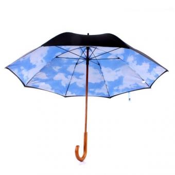 Wooden Handle J Shaped Stick umbrella